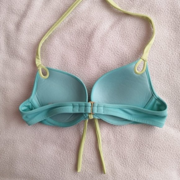 Victoria's Secret Push Up Aqua Blue Neck Tie Bikini Top - Picture 5 of 10